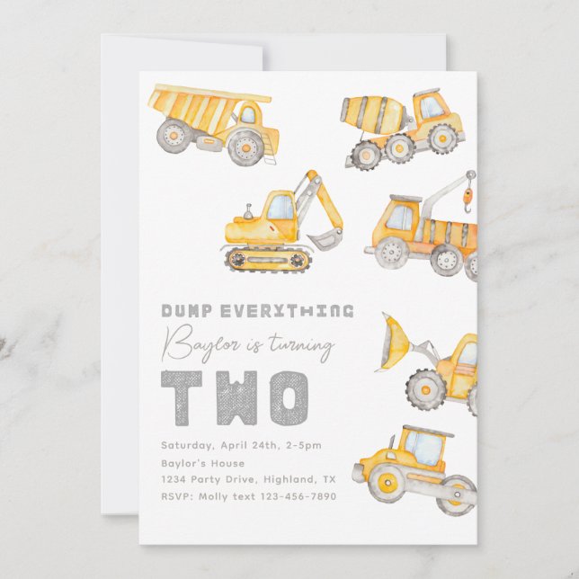 Bygg- och födelsedagsinbjudan | Bygg Inbjudningar (Framsida)