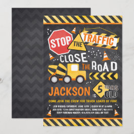 Bygg- och födelsedagsinbjudan Lastbil Party Inbjudningar