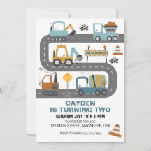 Bygg- och födelsedagsinbjudan till Lastbil