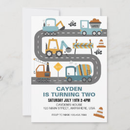 Bygg- och födelsedagsinbjudan till Lastbil Inbjudningar