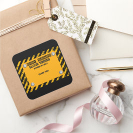 Bygg- och Gult för svart babykläder Fyrkantigt Klistermärke