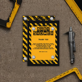 Bygg- och Gult för svart babykläder Tack Kort