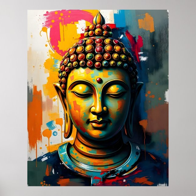 Bygg- och väggkonst | Abstrakt Buddha-målning (Framsidan)