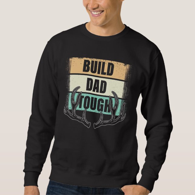Bygg Pappa Tuff Lång Ärmad Tröja (Framsida)