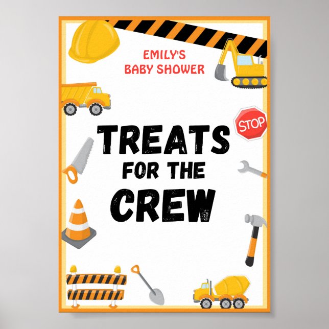 Bygg-Party-tecken, födelsedag, babyskor Poster (Framsidan)