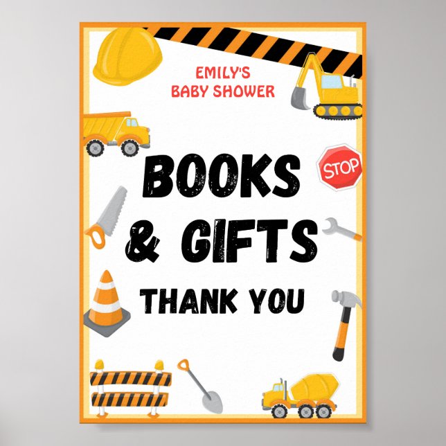 Bygg-Party-tecken, födelsedag, babyskor Poster (Framsidan)