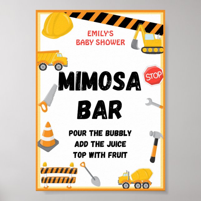 Bygg-Party-tecken, födelsedag, babyskor Poster (Framsidan)