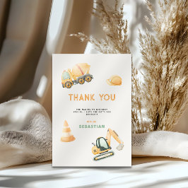 Bygg Tipplastbil Party Pojke Första Födelsedagen Tack Kort