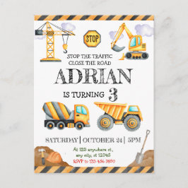 Bygg Tömmer Bil Barnkalas Vykort