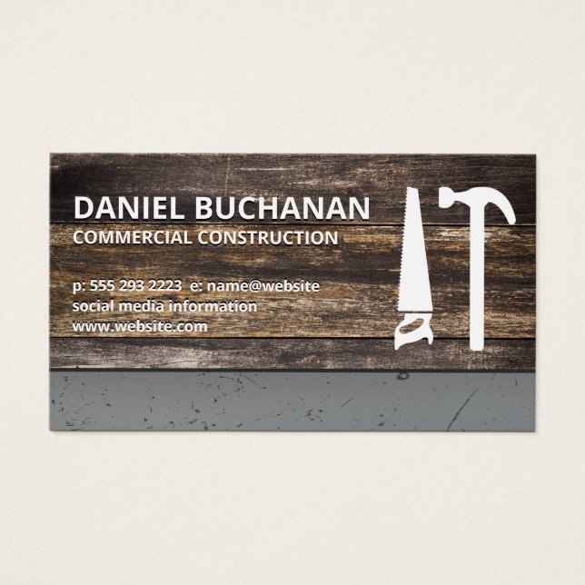 Bygg | Träskiktad metall Visitkort (Framsidan)