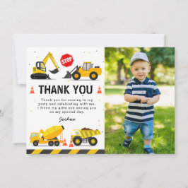 Bygg Truckar Barn Födelsedags Foto Tack Kort