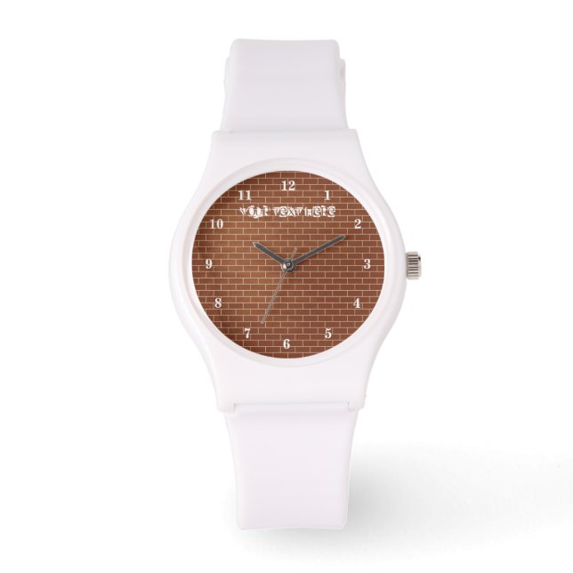 Bygg väggdesignur med Anpassningsbar text Armbandsur (Framsida)