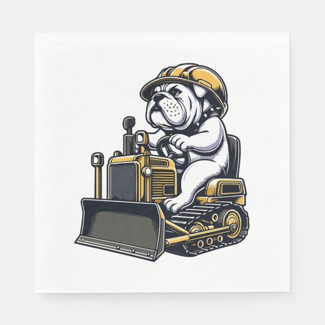Bygg Valp Bulldog Builder Pappersservett (Framsidan)