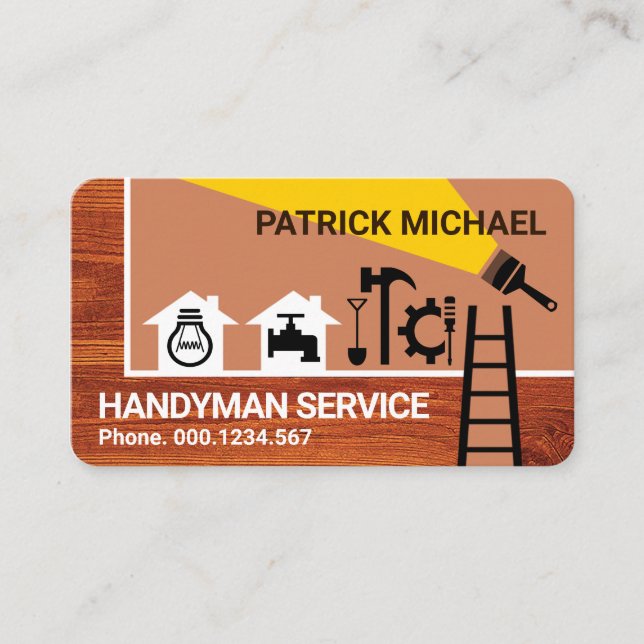Bygg Verktyg Gräns på timmer Visitkort (Framsida)