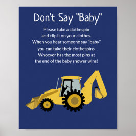 Bygga babyskor Säg inte Baby-spel Poster