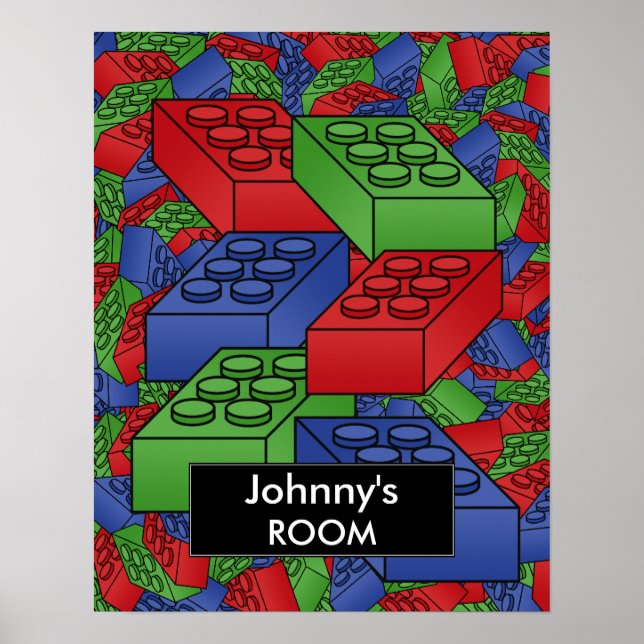Bygga block Poster för ett Barn rum (Framsidan)