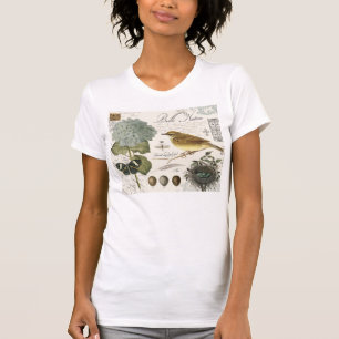 bygga bo den franska fågeln för modern vintage o tee