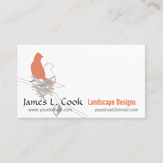 Bygga bo fåglar som landskap visitkort (Framsida)