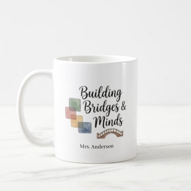 Bygga broar och sinnen Inspirerande anpassat  Kaffemugg (Vänster)