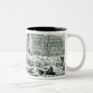 Bygga det nya gallerit av det brittiska museet Två-Tonad mugg