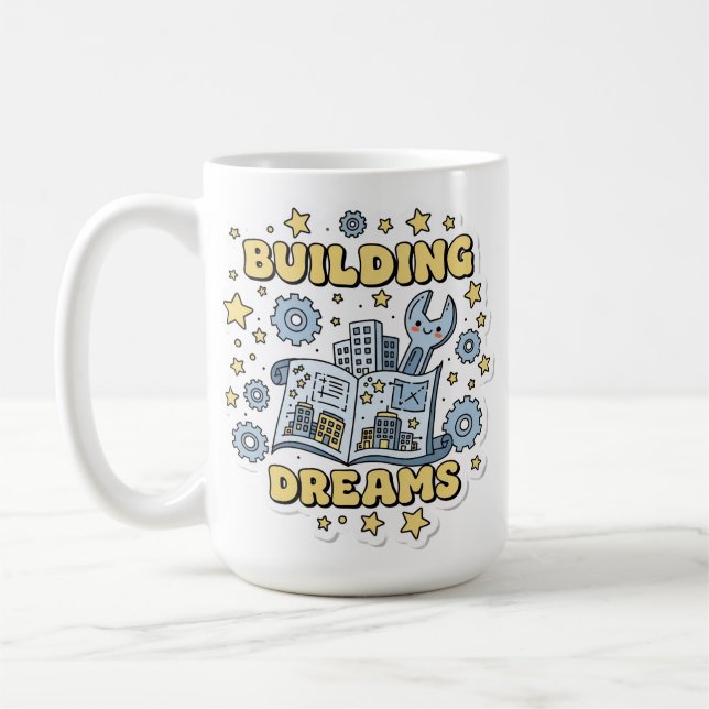 Bygga Drömmar Söt Ingenjörskonst & Arkitektur Kaffemugg (Vänster)