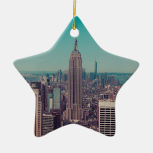 Bygga för empire state julgransprydnad keramik
