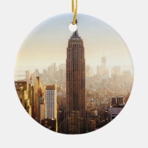 Bygga för empire state julgransprydnad keramik