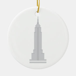 Bygga för empire state julgransprydnad keramik