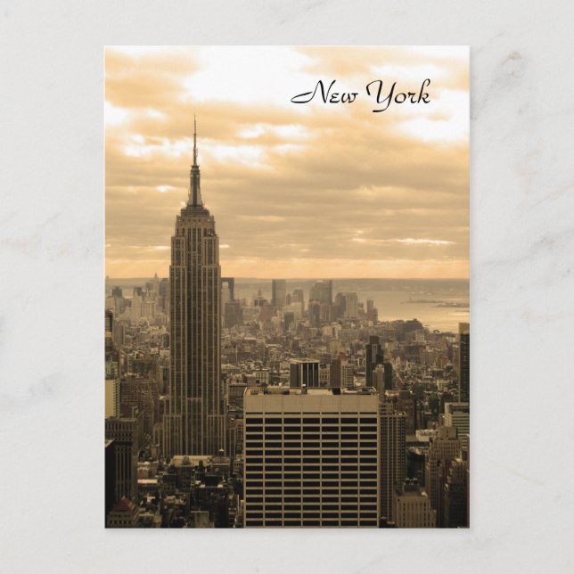 Bygga för empire state (Sepia) Vykort (Framsida)