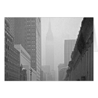 Bygga för empire state - snöig dag hälsningskort