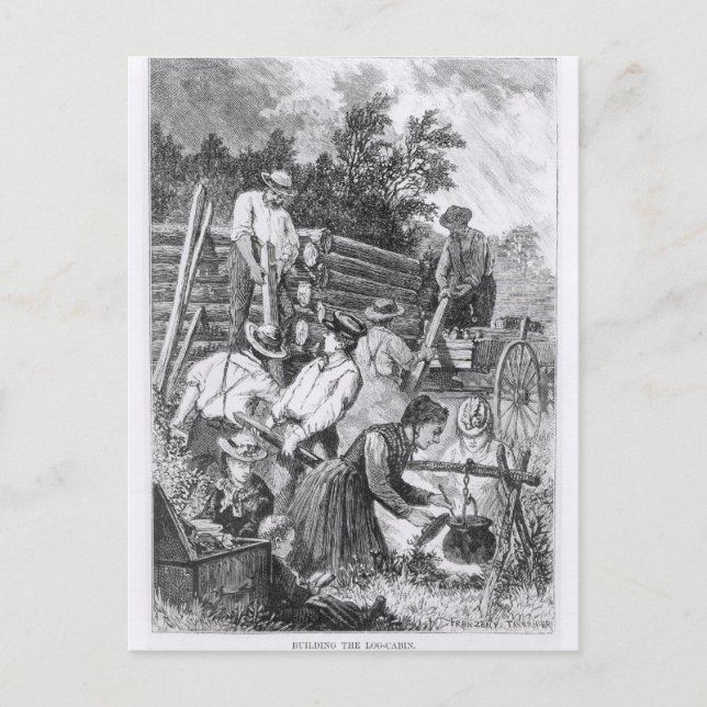 Bygga Logga-Kabinen Vykort (Framsida)