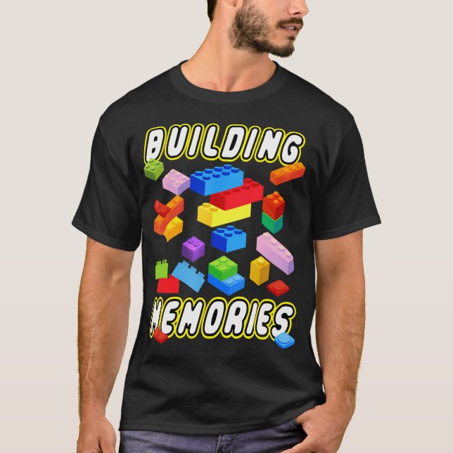 Bygga minnen Bygga Bricks Blocks Family Morsa T Shirt (Framsida)