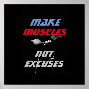 Bygga muskler Bodybuilding Fitness Motiverande Poster