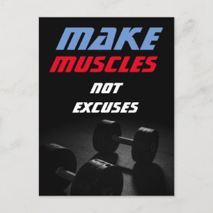 Bygga Muskler Bodybuilding Fitness Motiverande Vykort