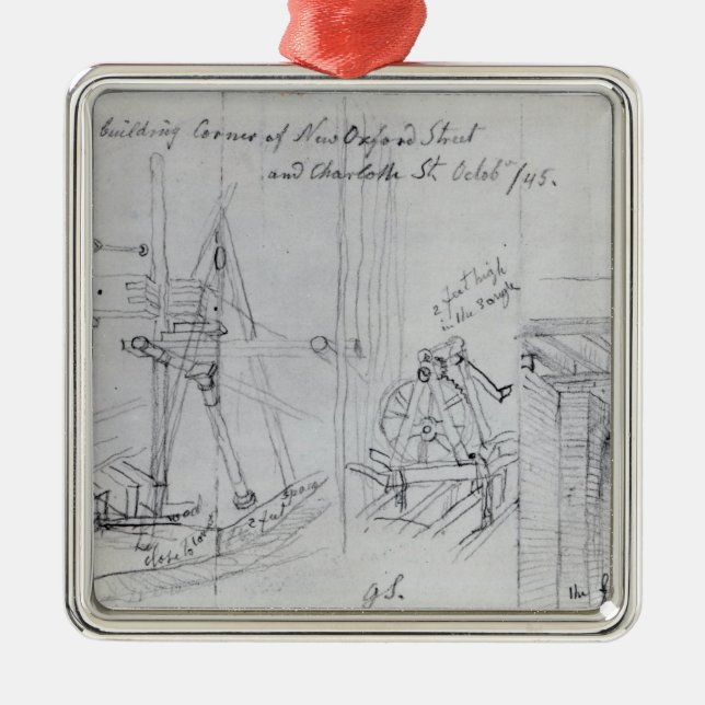 Bygga nya hus julgransprydnad metall (Framsidan)