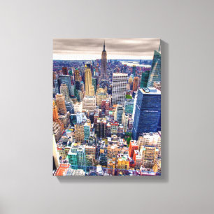 Bygga och Midtown Manhattan för empire state Canvastryck