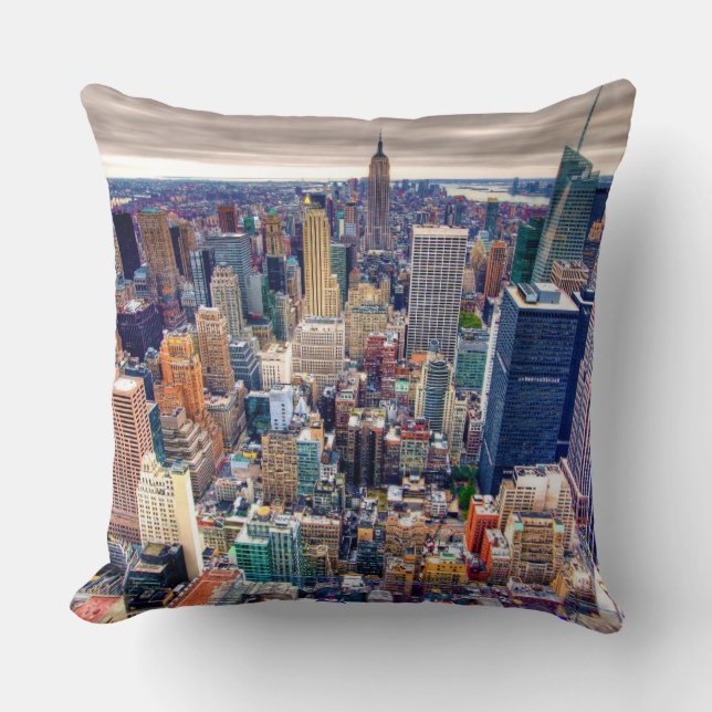 Bygga och Midtown Manhattan för empire state Kudde (Framsida)