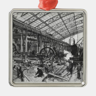 Bygga platsen av de Galerie des-maskinerna Julgransprydnad Metall