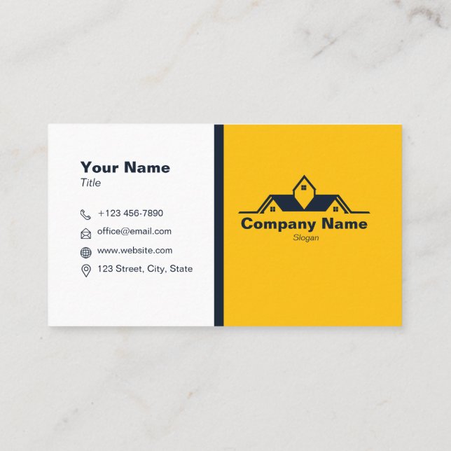 Bygga riktigt Gods Modern enkel, minimalistisk Visitkort (Baksida)