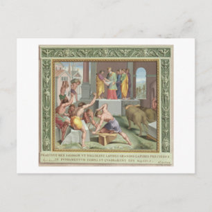 Bygga Salomos tempel, illustration från Vykort