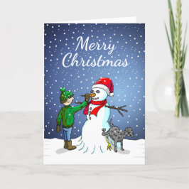 Bygga Snögubbe Helgkort