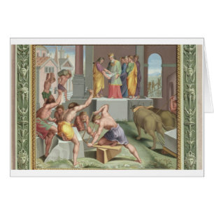 Bygga tempelet av Solomon, illustration från Hälsningskort