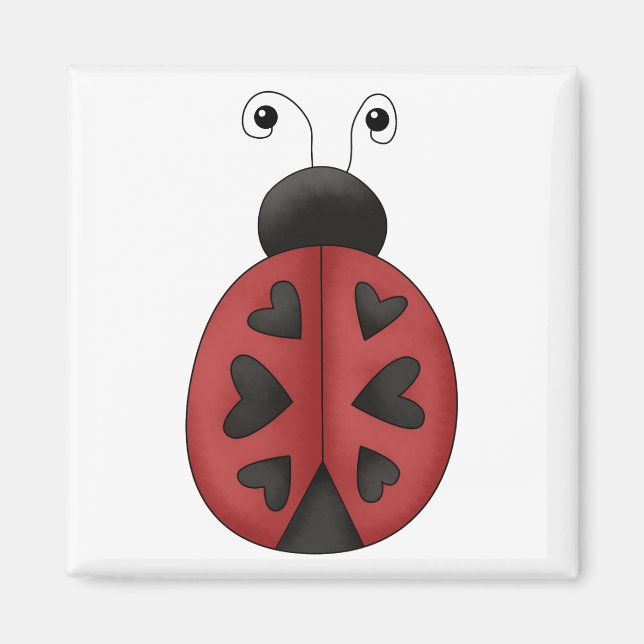 Bygga upp dig.. Ladybug Hearts Magnet (Framsidan)