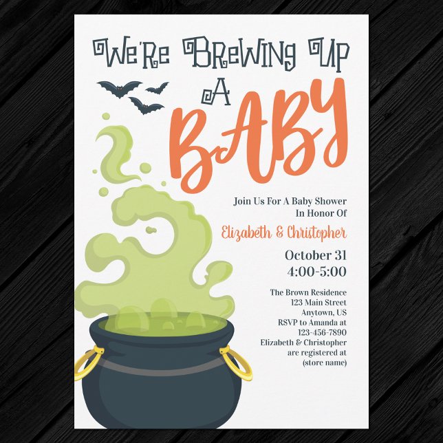 Bygga upp en babyblåsare i Baby Halloween Inbjudningar (Front)