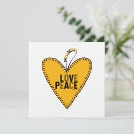 Bygga upp Kärlek & fred ・ Gult ・ Julkort