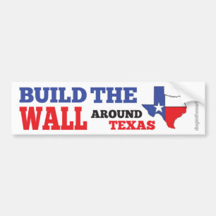 Bygga väggen runt om Texas Bildekal
