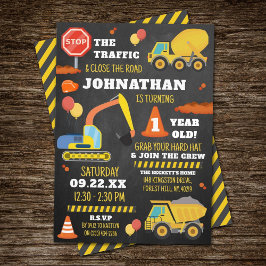 Byggande 1:a födelsedag inbjudningar