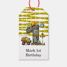 Byggande 1:a födelsedag Party Presentetikett