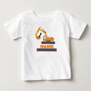 Byggande 1:a födelsedagen - grävmaskin-personlig t shirt