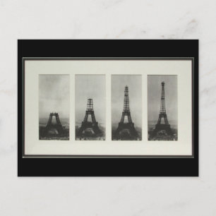 Byggande av Eiffel Torn Paris Frankrike Postcard Vykort